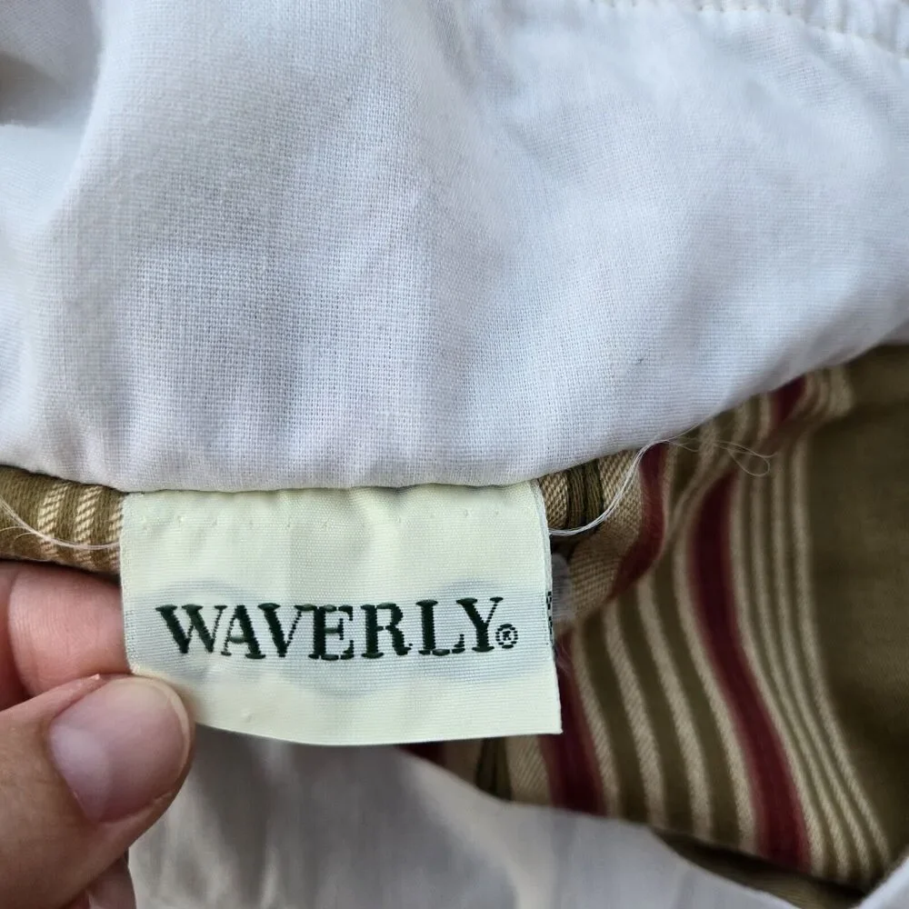 Waverly Imperial Dress Cream Red Floral Striped Valance 51”